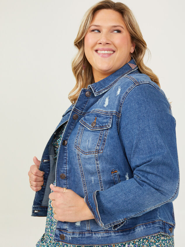 Destructed Denim Jacket Detail 3 - ARULA