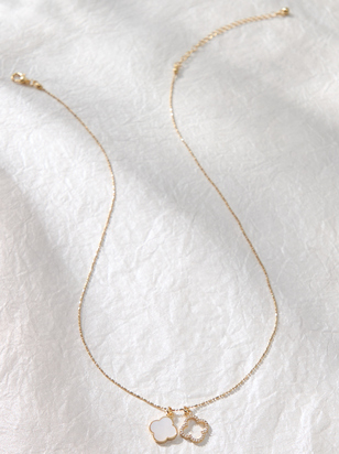 18K Gold Double Clover Necklace - ARULA