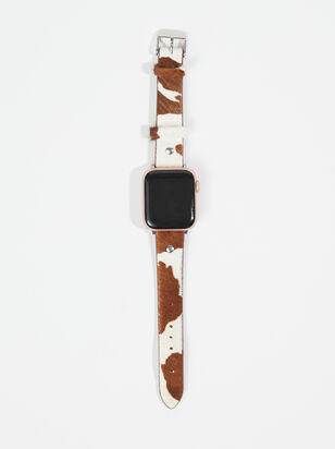 Leather Smart Watch Band - Cow Print - ARULA