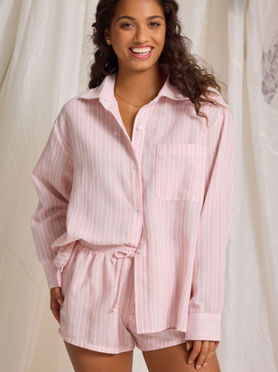 Hunter Striped Linen Shorts - ARULA - 