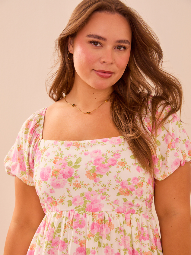 Carissa Floral Babydoll Dress Detail 4 - ARULA
