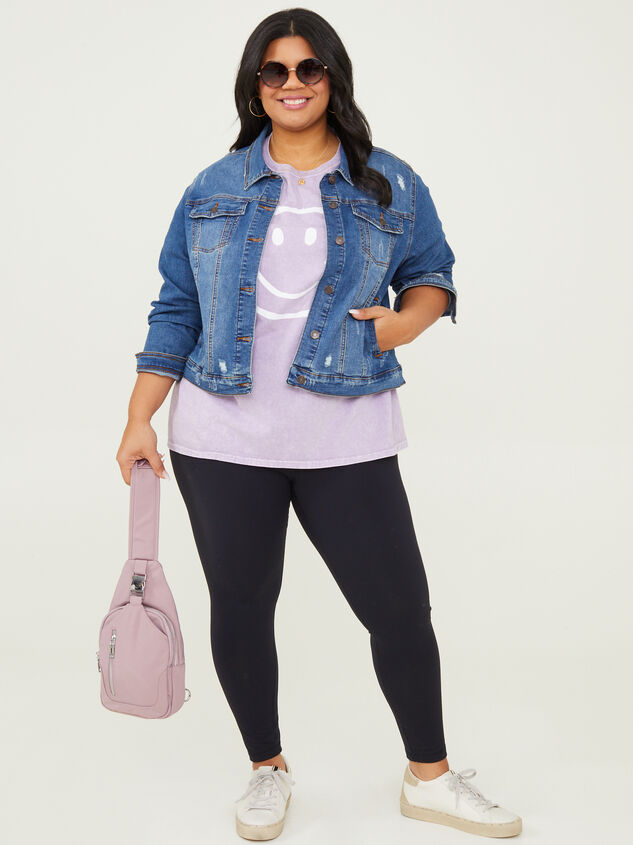 Smiley Face Oversized Tee Detail 5 - ARULA