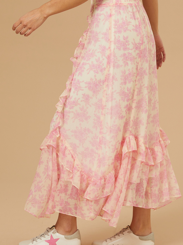 Isabella Floral Midi Skirt Detail 3 - ARULA