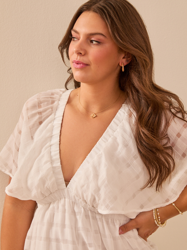 Shona Textured Plaid Maxi Dress Detail 4 - ARULA