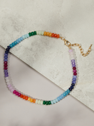 Natural Stone Rainbow Necklace - ARULA