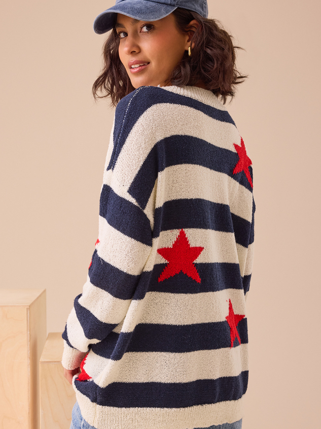 Liberty Patterned Star Sweater Detail 6 - ARULA