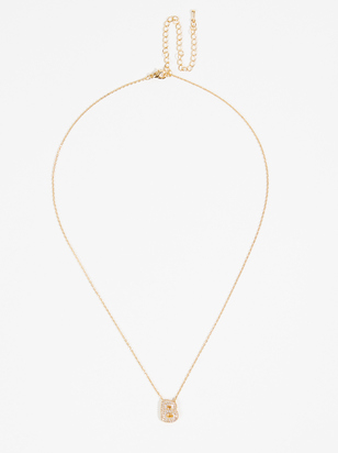 Crystal Bubble Monogram Necklace - B - ARULA