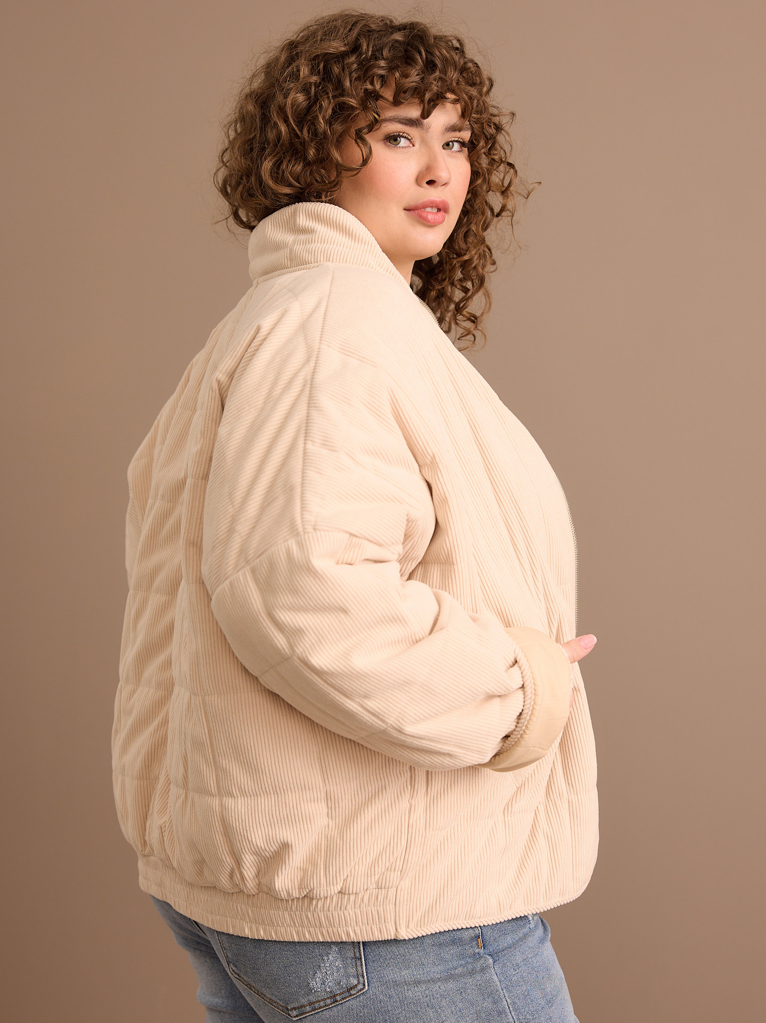 Kinsey Quilted Jacket in Cream Arula