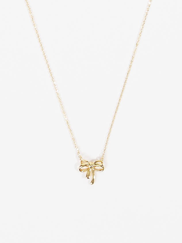 Dainty Bow Necklace Detail 2 - ARULA