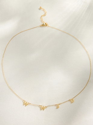18K Gold WWJD Charm Necklace - ARULA - 